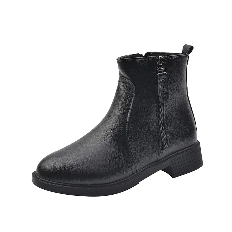 Women's Black Double Zipper Knee Boots - Image 7