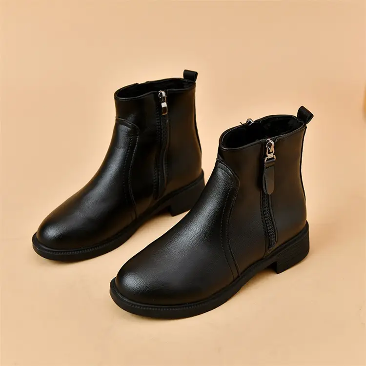 Women's Black Double Zipper Knee Boots — feature 13