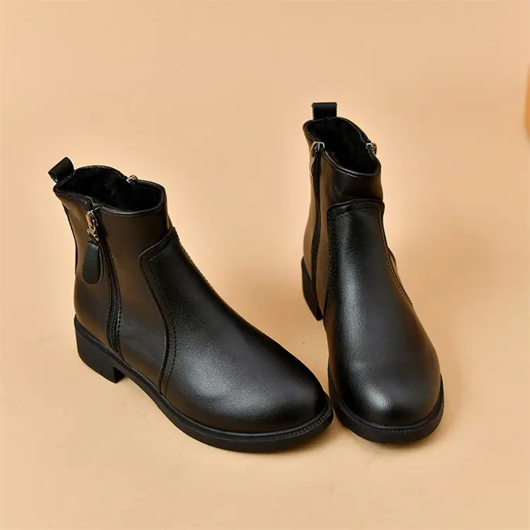 Women's Black Double Zipper Knee Boots — feature 14