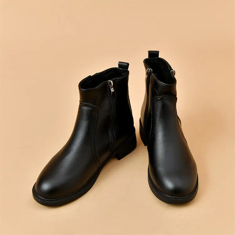 Women's Black Double Zipper Knee Boots — feature 16