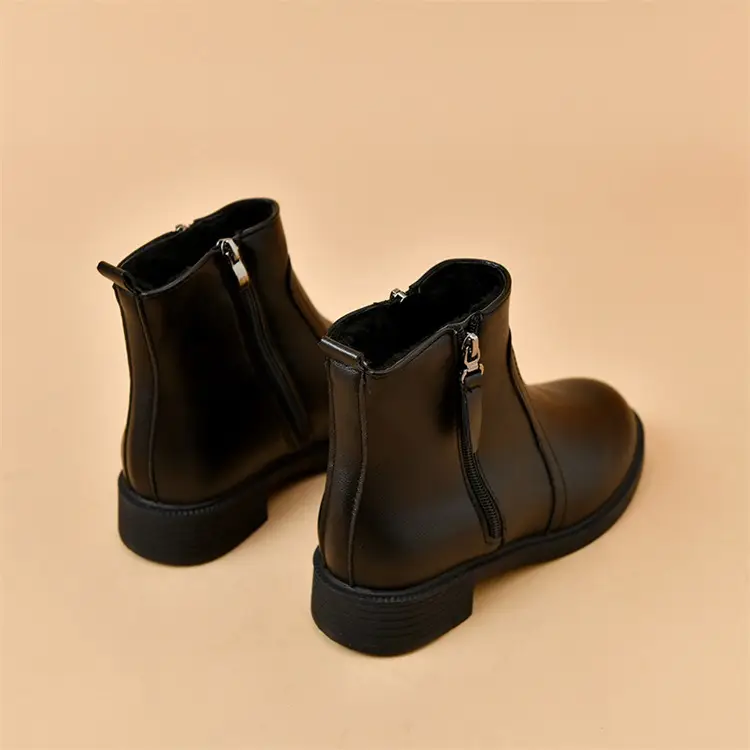 Women's Black Double Zipper Knee Boots — feature 17
