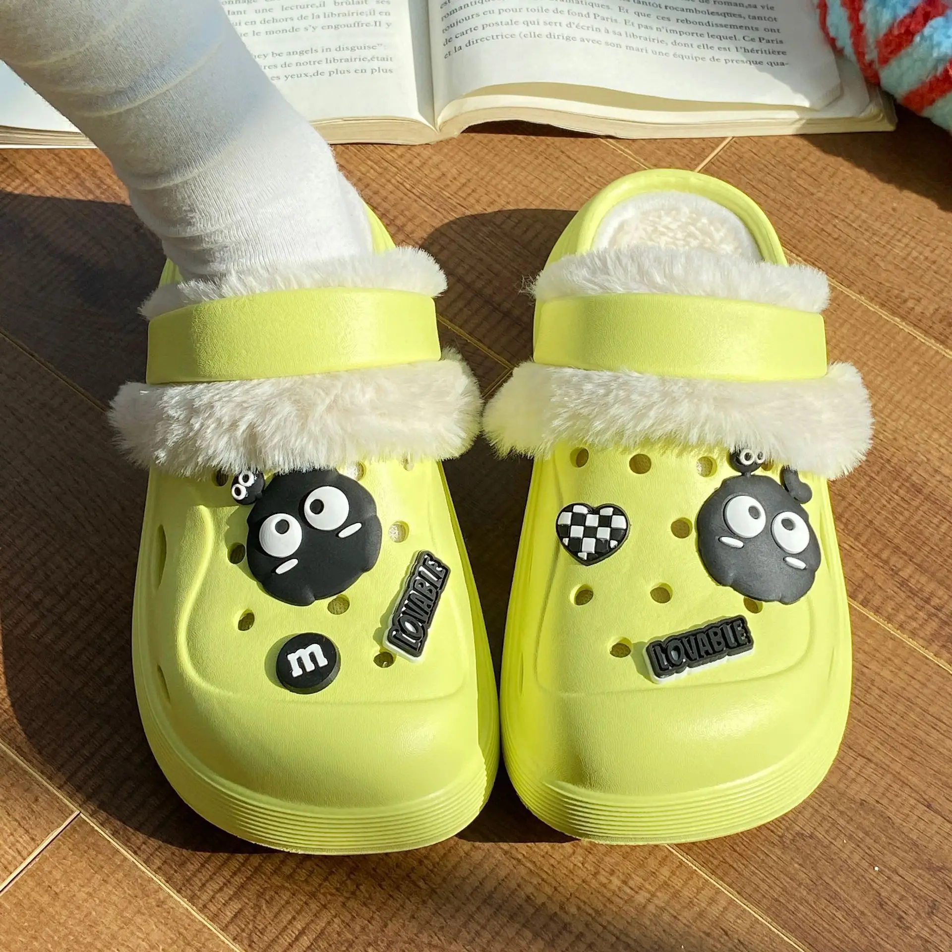 Cute Fleece Cave Shoes for Kids Winter Warm