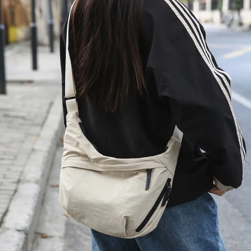 Men Women Nylon Crossbody Bag Beige 2024 - Image 6