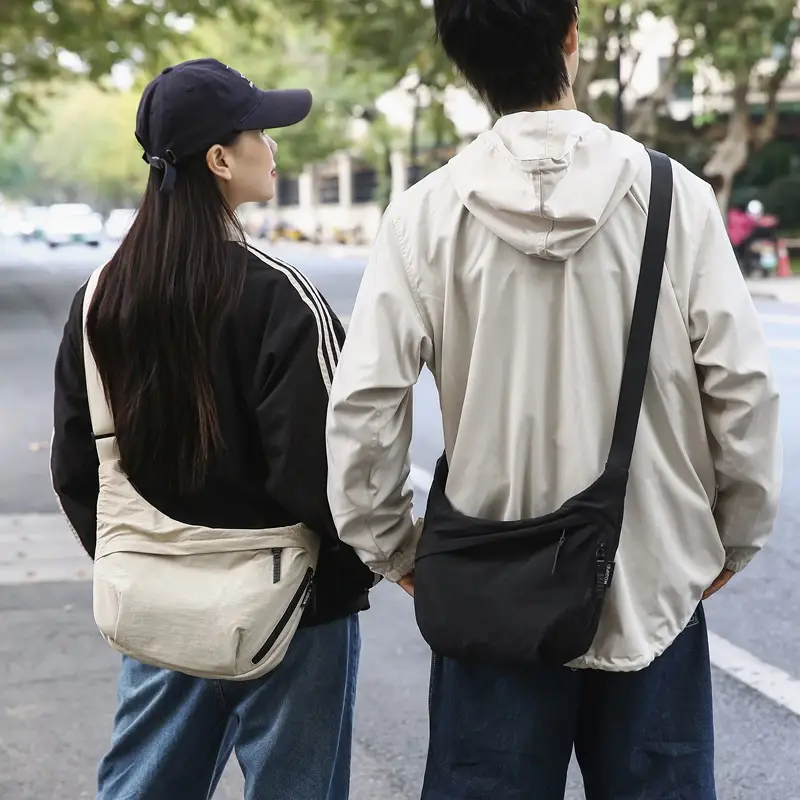 Men Women Nylon Crossbody Bag Beige 2024 - Image 8