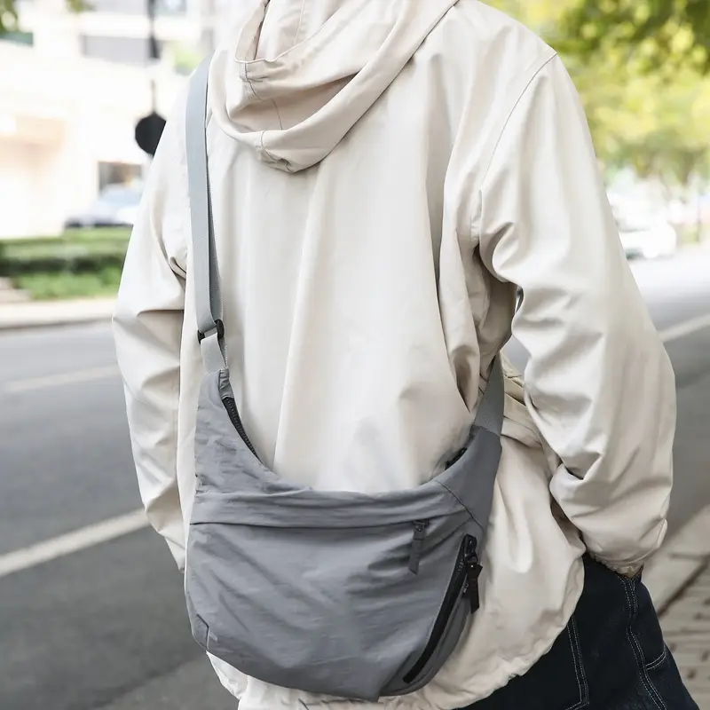Men Women Nylon Crossbody Bag Beige 2024 - Image 9