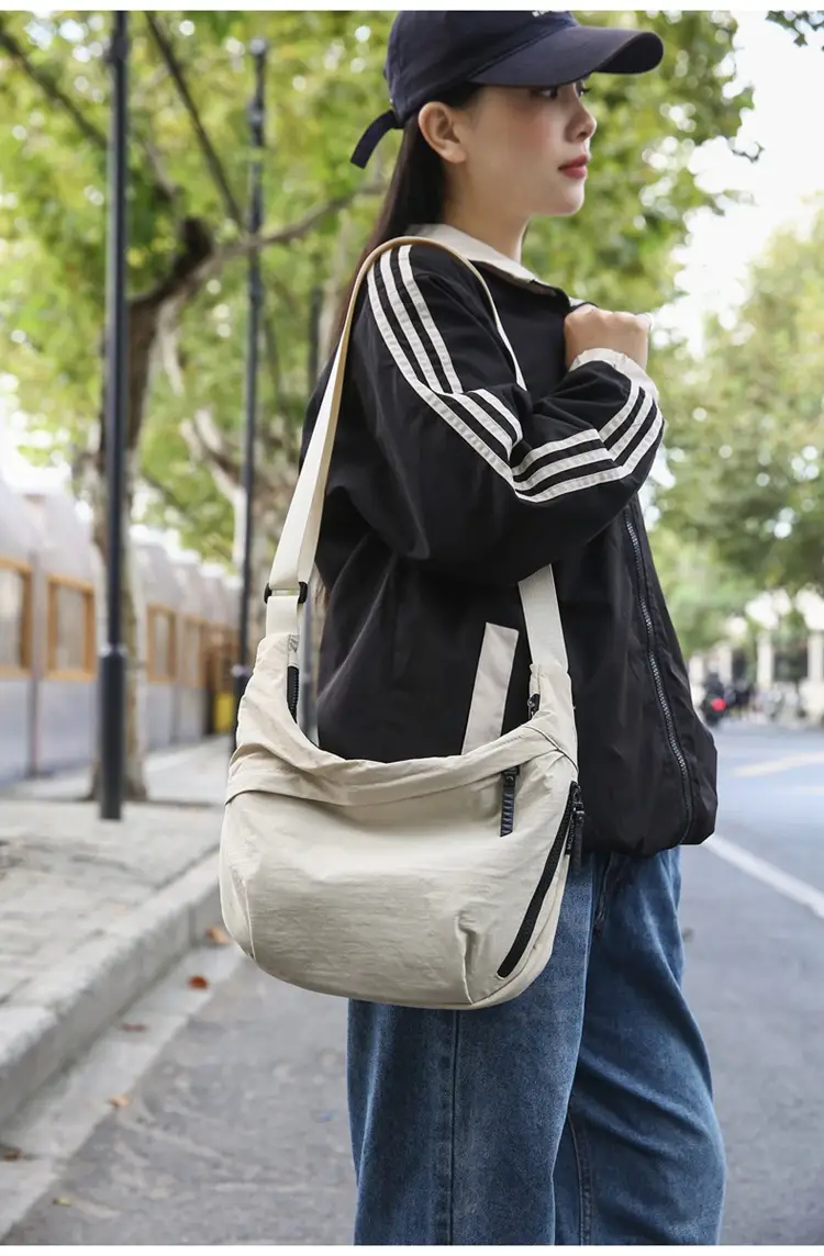 Men Women Nylon Crossbody Bag Beige 2024 — feature 12