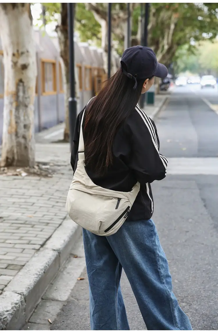 Men Women Nylon Crossbody Bag Beige 2024 — feature 14