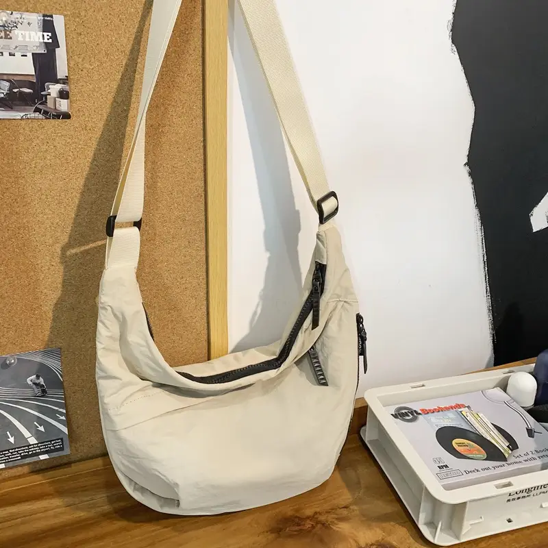 Men Women Nylon Crossbody Bag Beige 2024 - Image 2