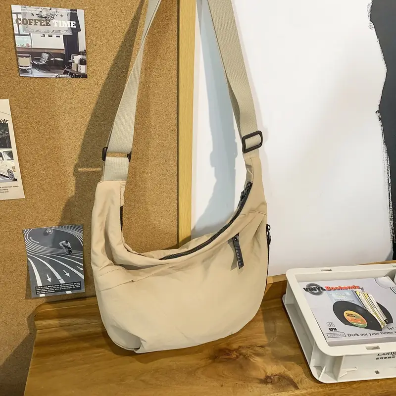Men Women Nylon Crossbody Bag Beige 2024 - Image 5