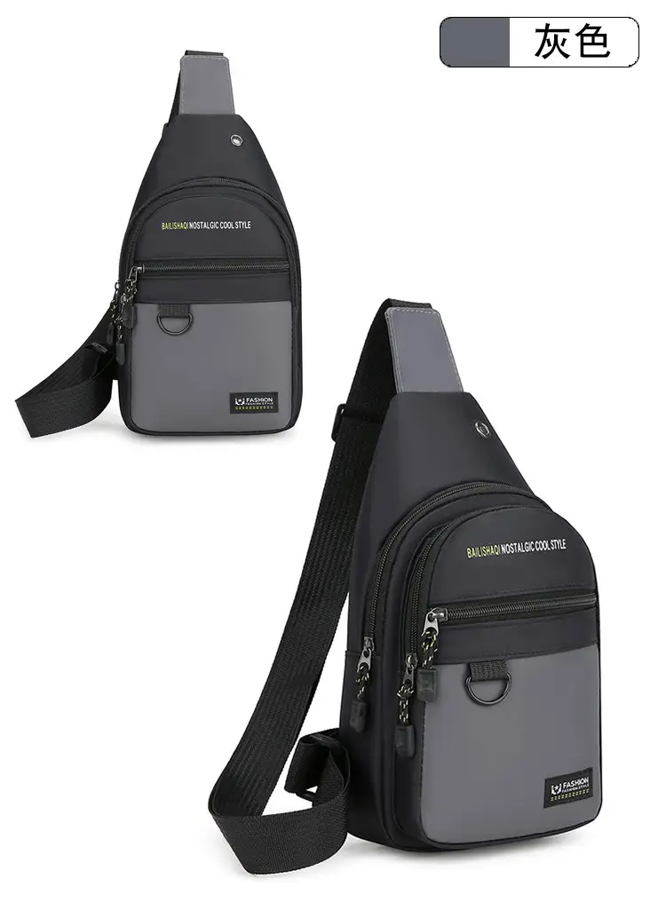 Men's Black Waterproof Oxford Crossbody Bag Adjustable — feature 23