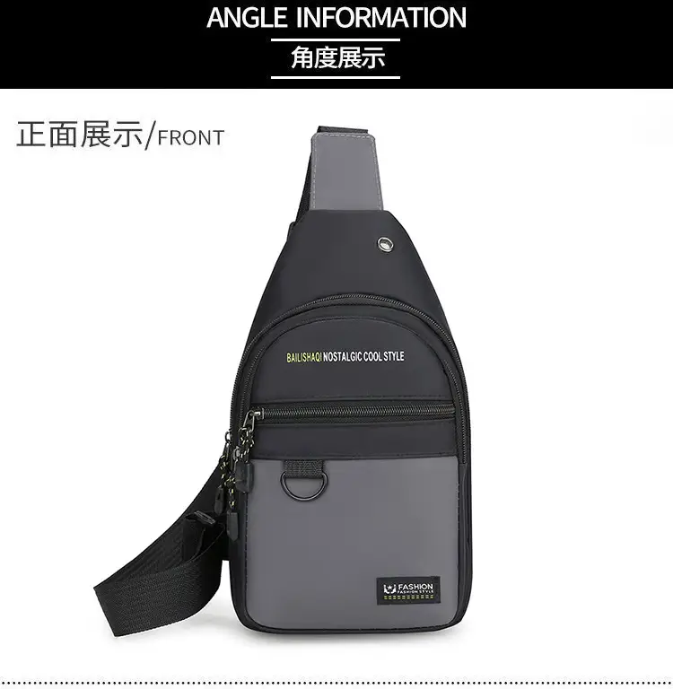 Men's Black Waterproof Oxford Crossbody Bag Adjustable — feature 26