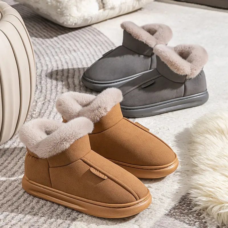Snow Boots for Women, Thick Soles, Velvet and Thickeneded, Autumn and Winter Outer Wear, Waterproof and Warm Bags, Home Cotton Slippers for Women, Winter - Image 5