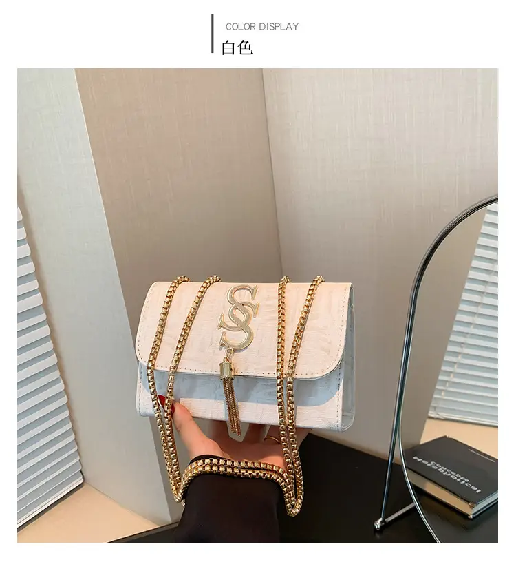 White Chain Shoulder Bag for Women 2024 Winter — feature 11