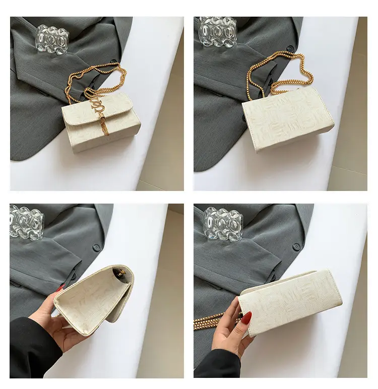 White Chain Shoulder Bag for Women 2024 Winter — feature 8