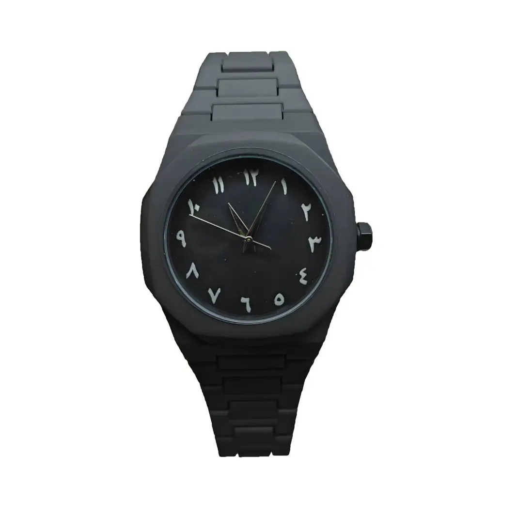 Men's Black Quartz Watch with Durable Plastic Band - Image 5
