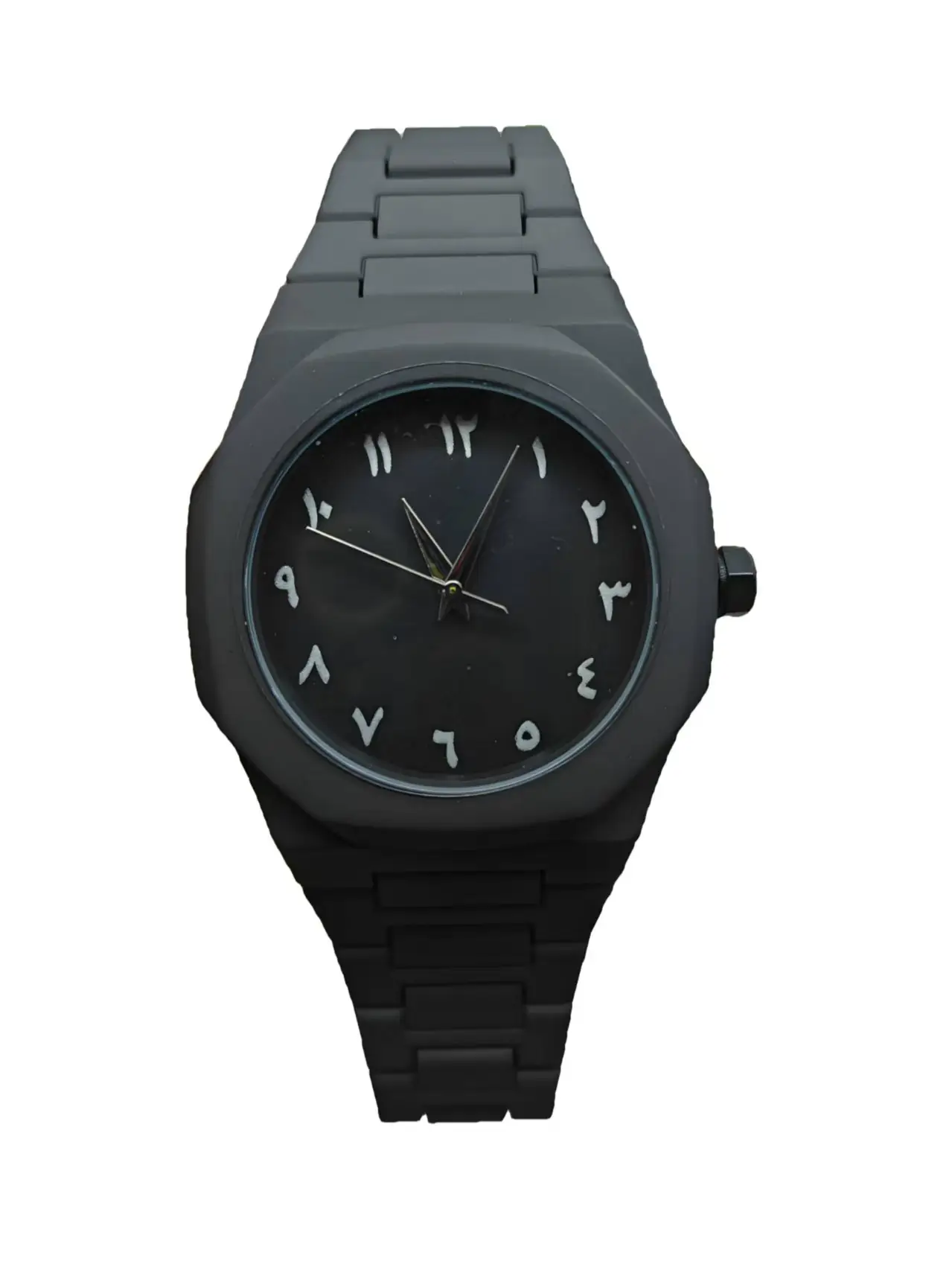 Men's Black Quartz Watch with Durable Plastic Band - Image 2