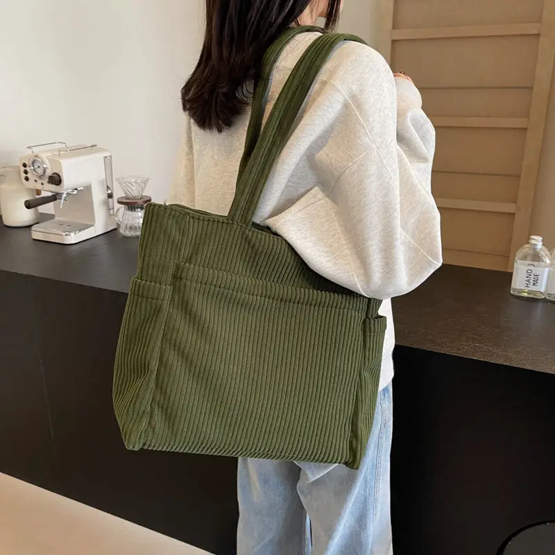 Brown Velvet Large Capacity Shoulder Bag - Image 7