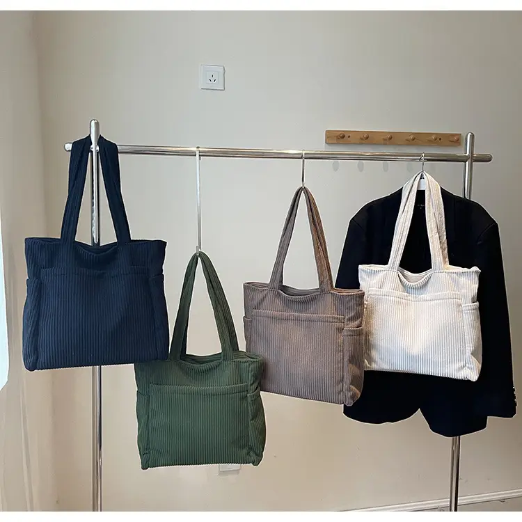 Brown Velvet Large Capacity Shoulder Bag — feature 13