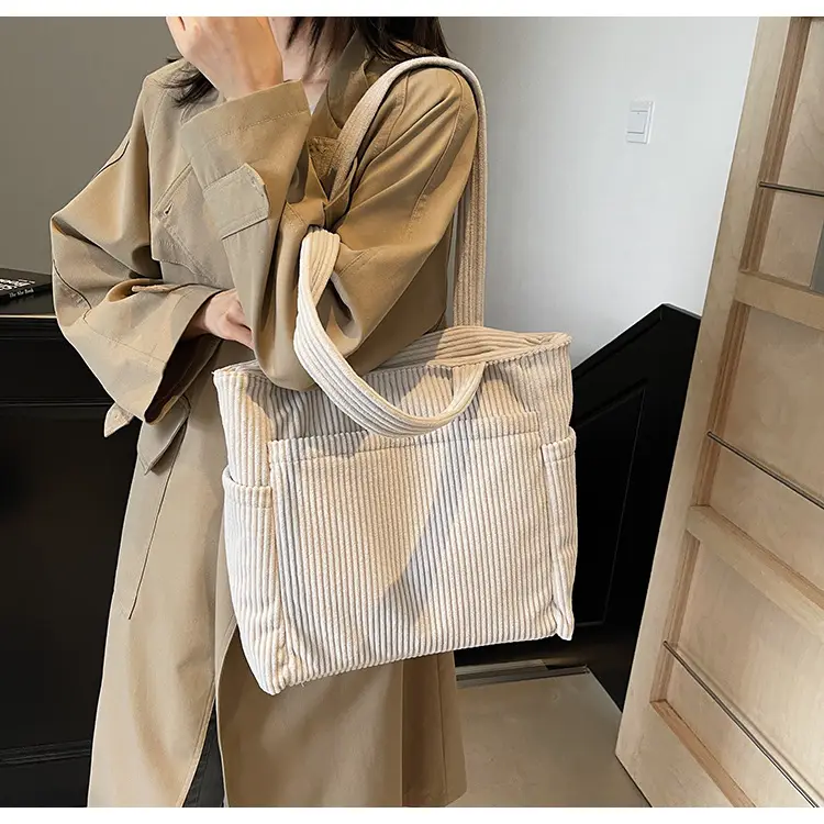 Brown Velvet Large Capacity Shoulder Bag — feature 20