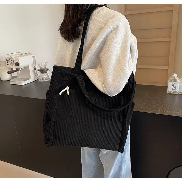 Brown Velvet Large Capacity Shoulder Bag — feature 28