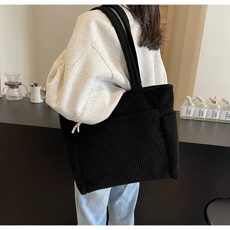 Brown Velvet Large Capacity Shoulder Bag — feature 29