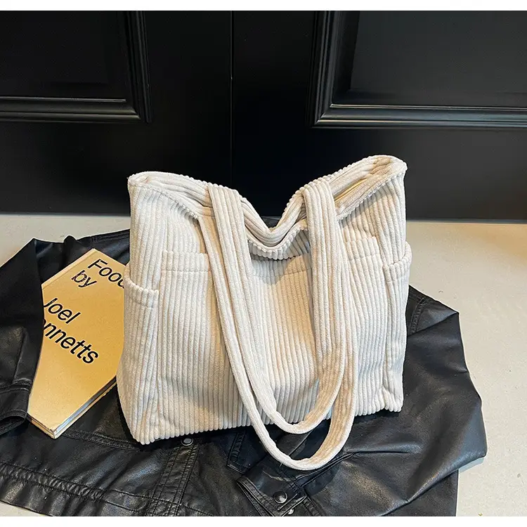 Brown Velvet Large Capacity Shoulder Bag — feature 35
