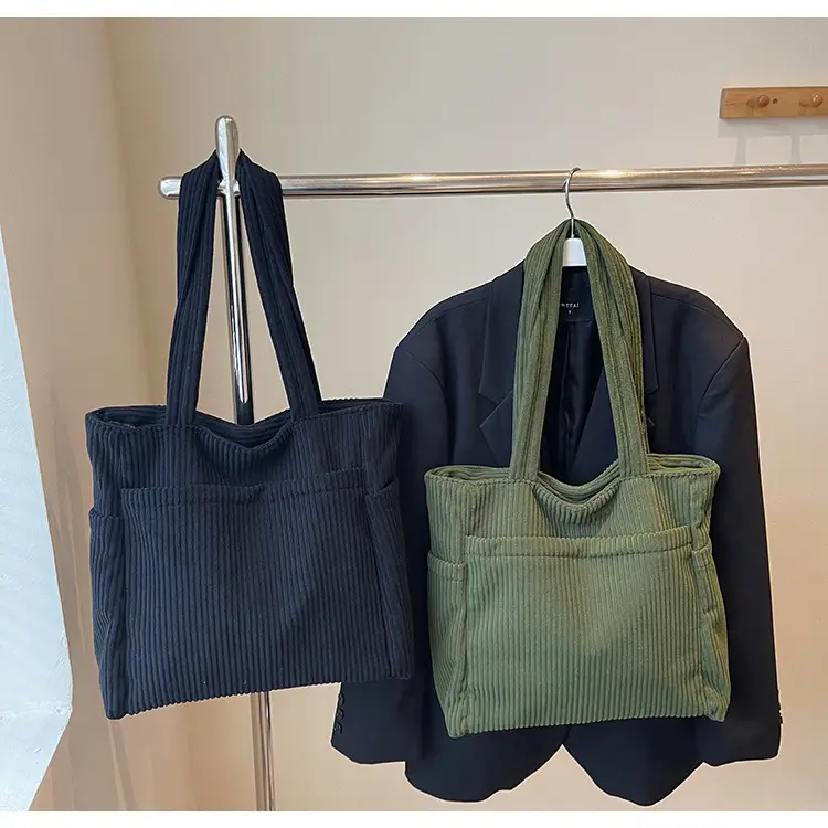 Brown Velvet Large Capacity Shoulder Bag — feature 44