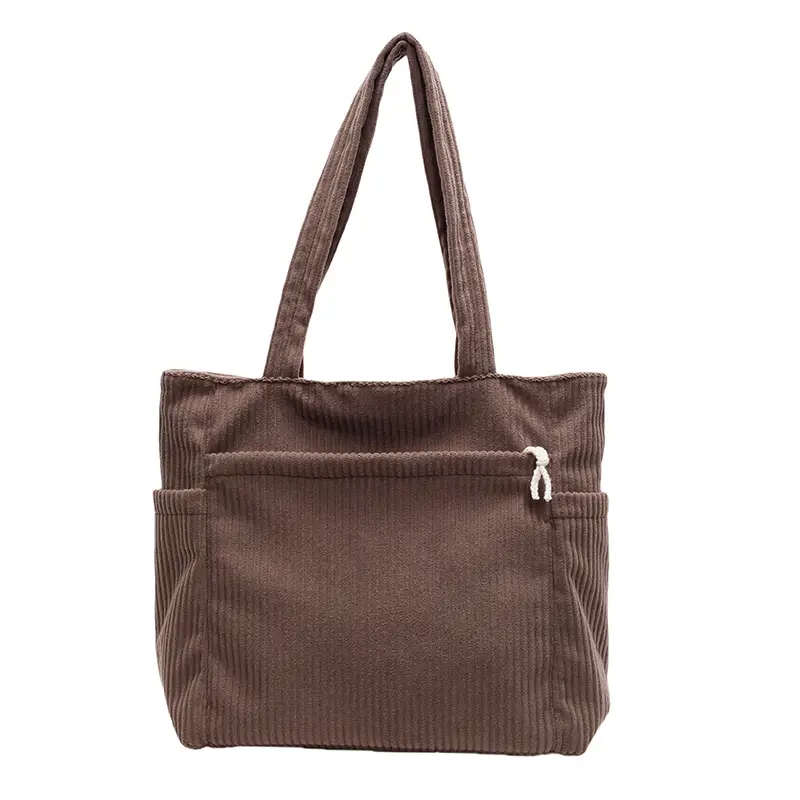Brown Velvet Large Capacity Shoulder Bag — feature 46