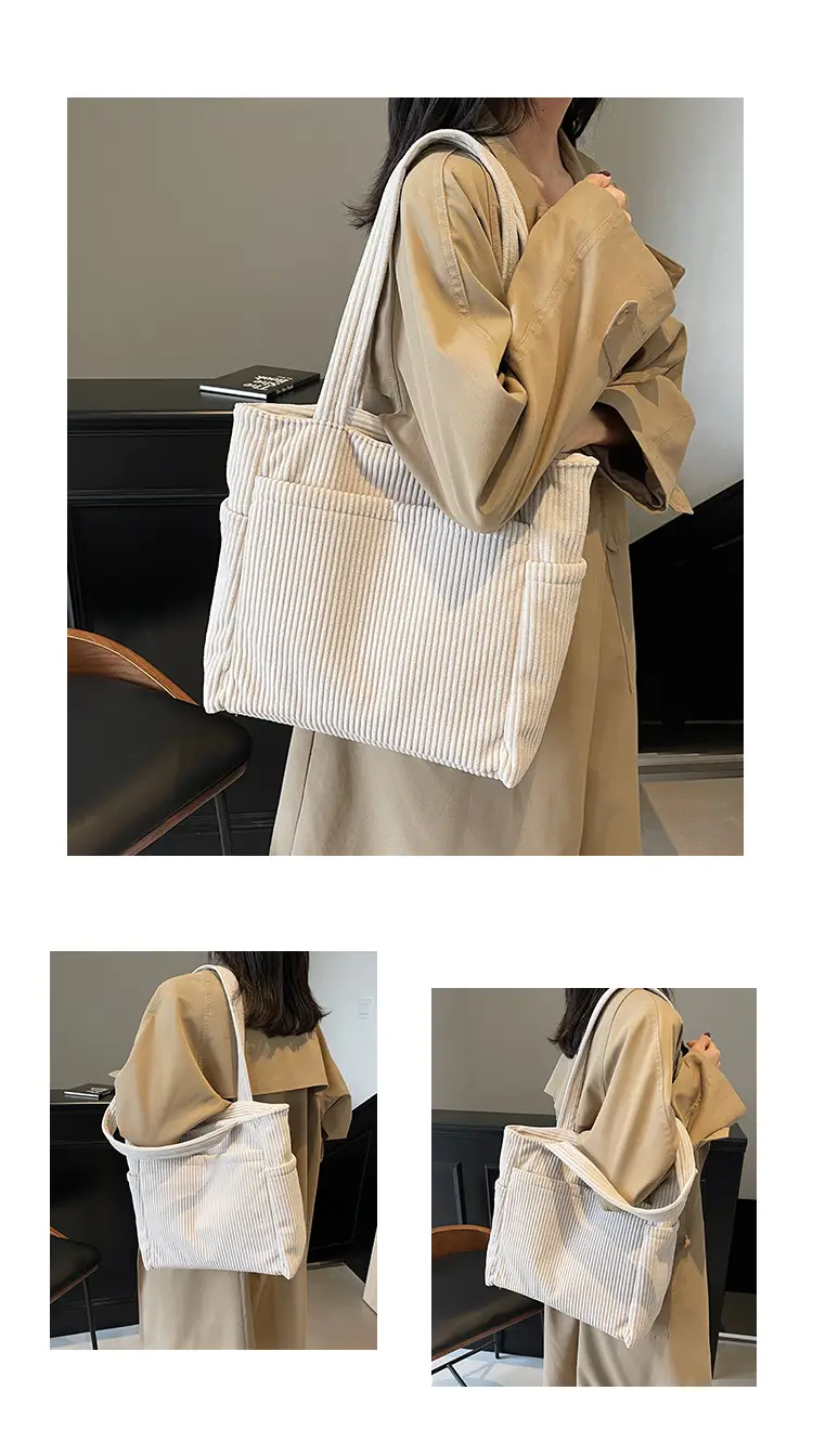 Brown Velvet Large Capacity Shoulder Bag — feature 9
