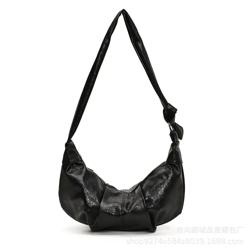 2026 Korean Style Vintage Brown Pleated Shoulder Bag - Image 9