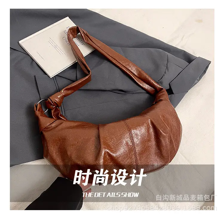 2026 Korean Style Vintage Brown Pleated Shoulder Bag — feature 10