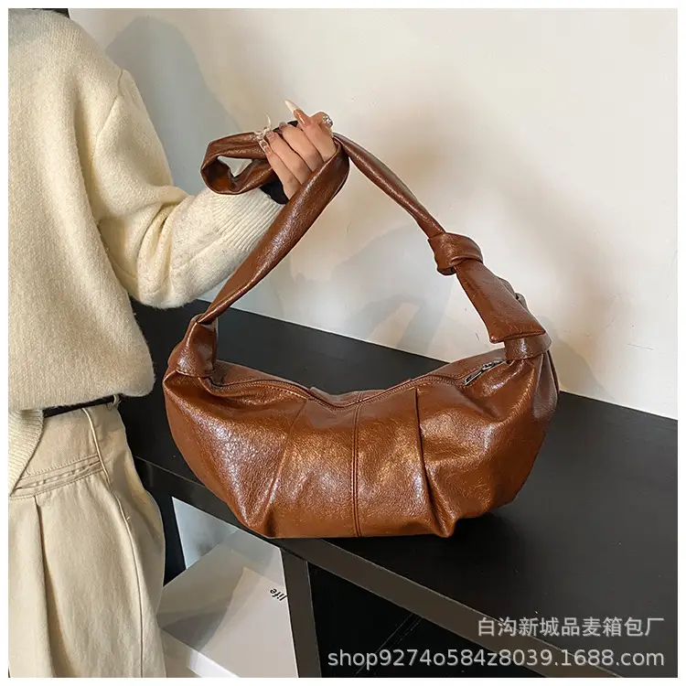 2026 Korean Style Vintage Brown Pleated Shoulder Bag — feature 11