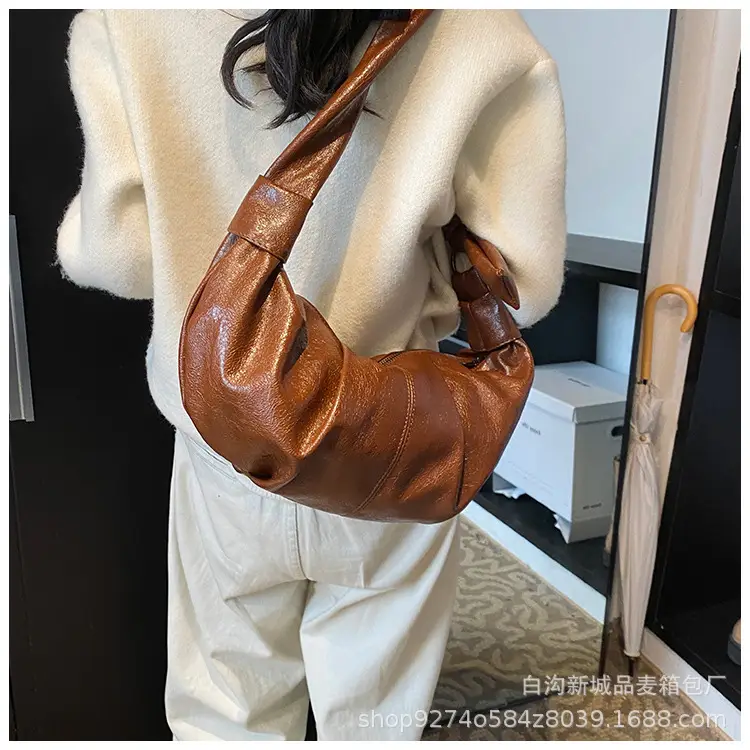 2026 Korean Style Vintage Brown Pleated Shoulder Bag — feature 15