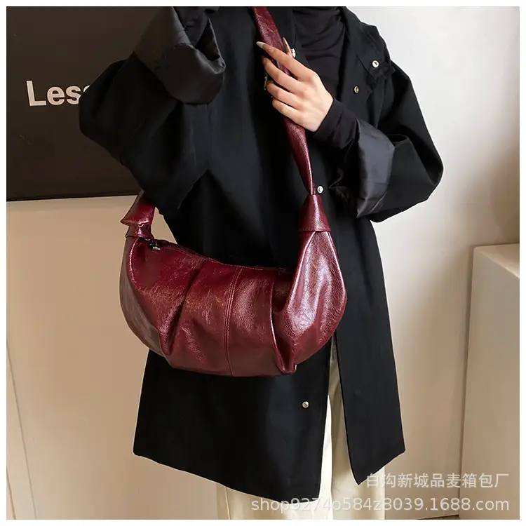 2026 Korean Style Vintage Brown Pleated Shoulder Bag — feature 25