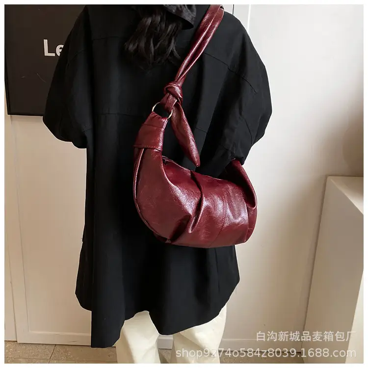 2026 Korean Style Vintage Brown Pleated Shoulder Bag — feature 26
