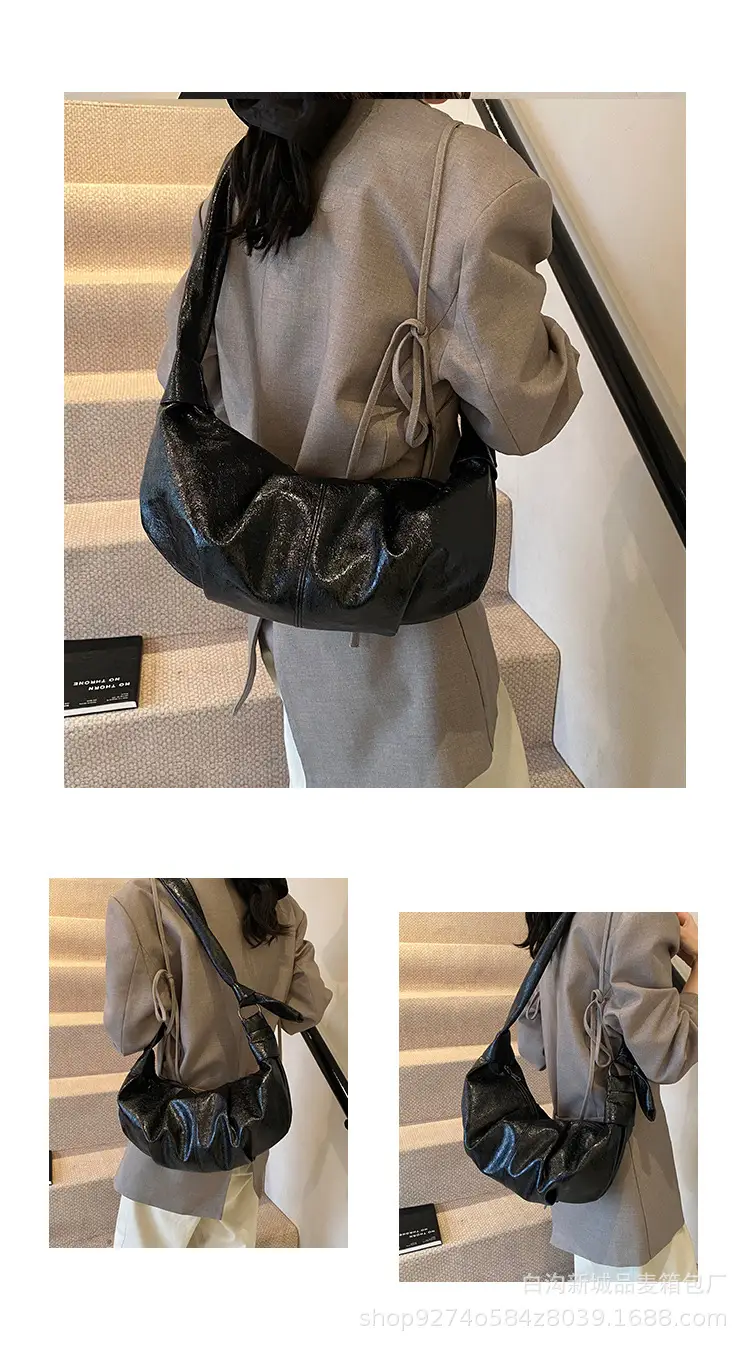 2026 Korean Style Vintage Brown Pleated Shoulder Bag — feature 5