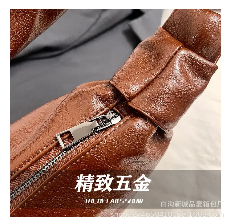 2026 Korean Style Vintage Brown Pleated Shoulder Bag — feature 9
