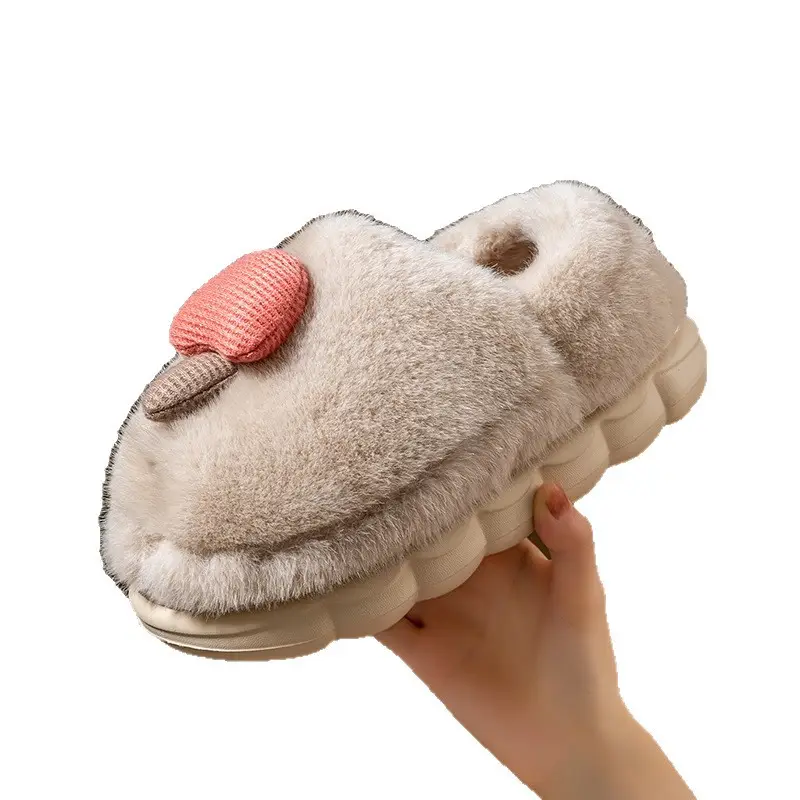 Cixi Cotton Slippers with Thick Bottom for Women Home Spring and Autumn and Winter Indoor Warm Non-slip Home Winter Plush Men