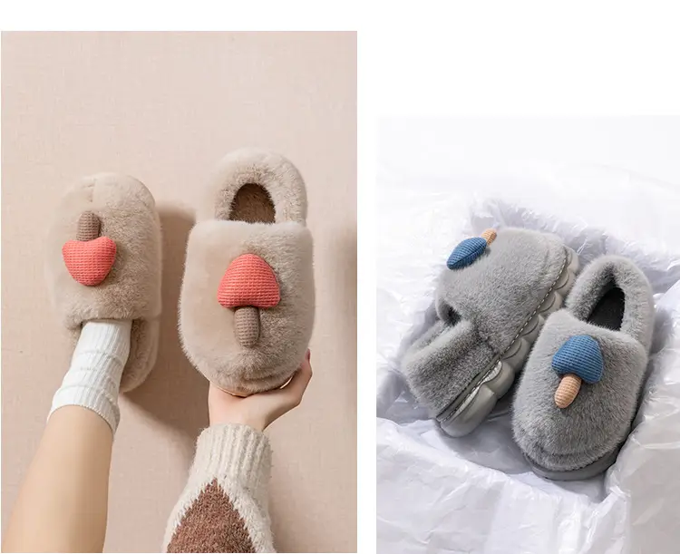 Cixi Cotton Slippers with Thick Bottom for Women Home Spring and Autumn and Winter Indoor Warm Non-slip Home Winter Plush Men — feature 20