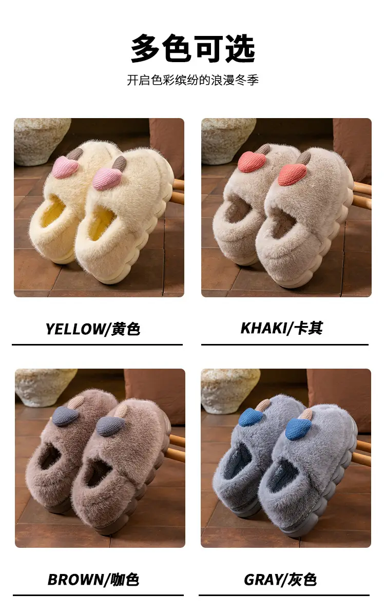 Cixi Cotton Slippers with Thick Bottom for Women Home Spring and Autumn and Winter Indoor Warm Non-slip Home Winter Plush Men — feature 7