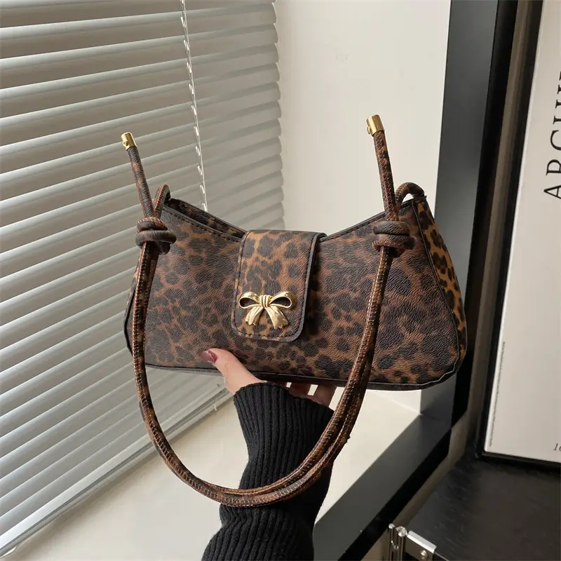 Leopard Print Shoulder Bag for Women Casual Fashion