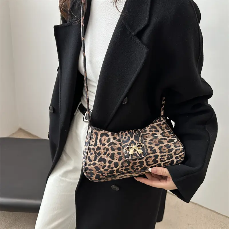 Leopard Print Shoulder Bag for Women Casual Fashion