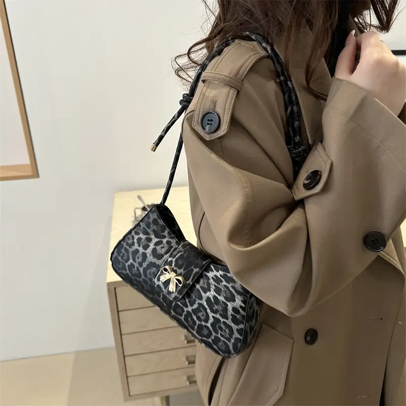 Leopard Print Shoulder Bag for Women Casual Fashion