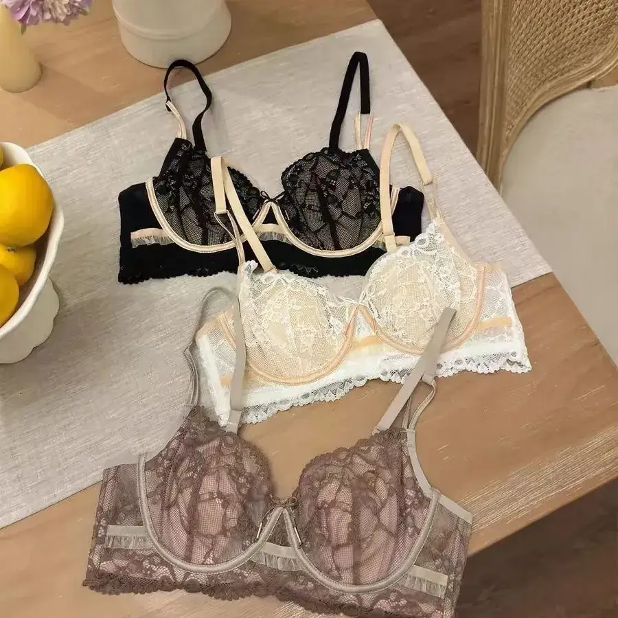 French Style Lace Bra Black Small Bust