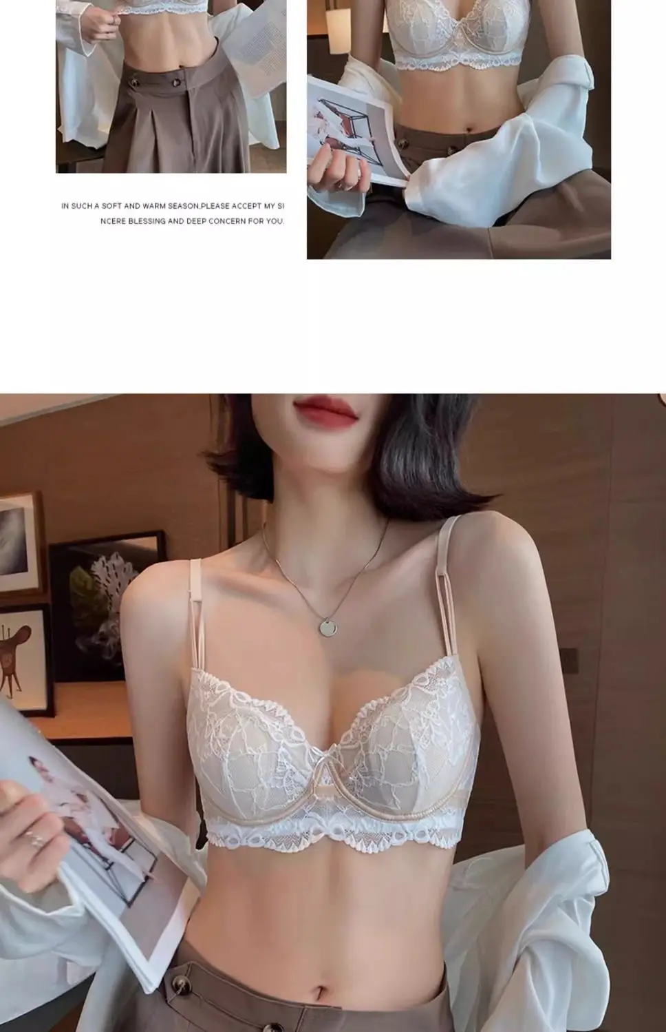 French Style Lace Bra Black Small Bust — feature 25