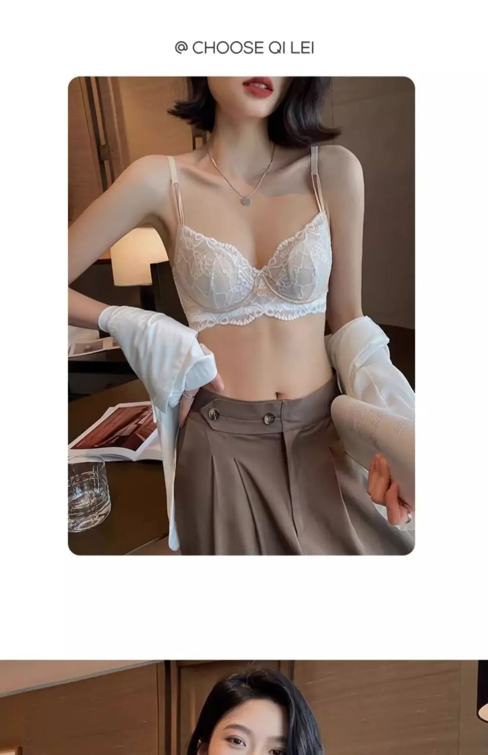 French Style Lace Bra Black Small Bust — feature 34