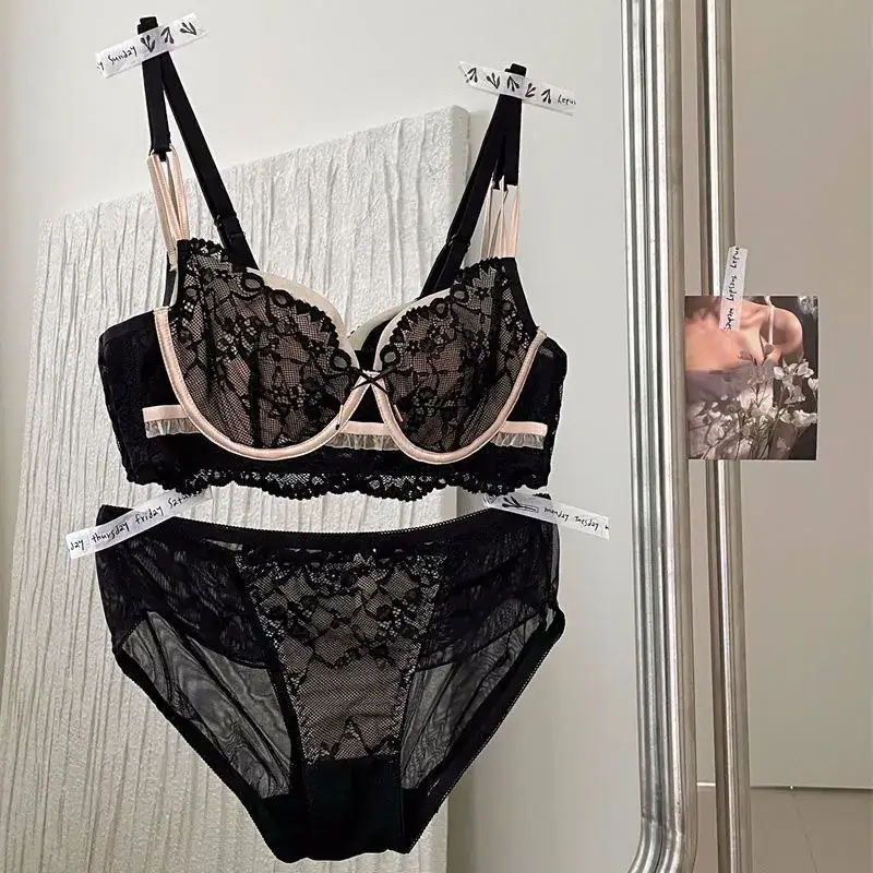 French Style Lace Bra Black Small Bust