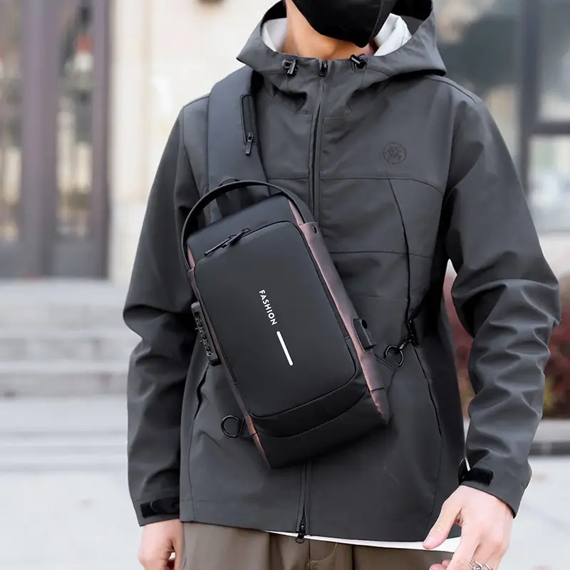 Men's Large Weight Anti-Theft Crossbody Bag Black - Image 8