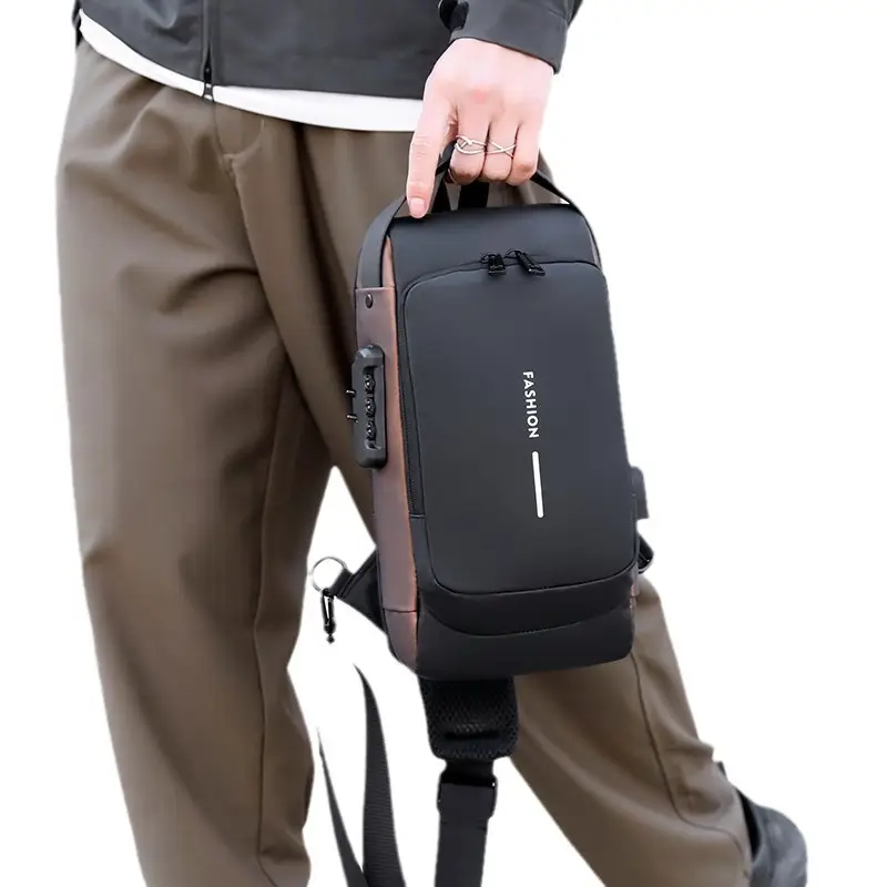 Men's Large Weight Anti-Theft Crossbody Bag Black - Image 9
