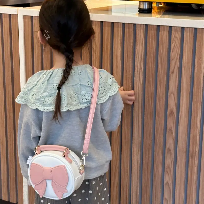 2024 Women's Cute Bow Shoulder Bags Black White Pink - Image 7